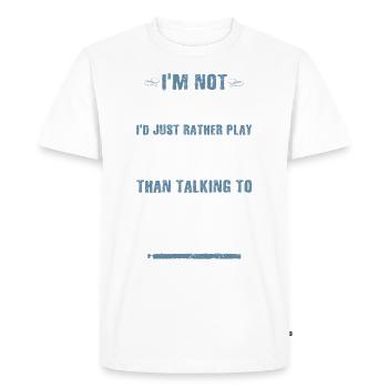 Jouer au ping-de-table au lieu de parler à des idiots Used - T-shirt Premium bio Homme - blanc - Devant - Nico (187cm)
