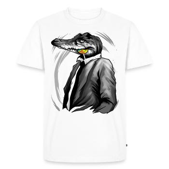 Crocodile avec sucette - T-shirt Premium bio Homme - blanc - Devant - Nico (187cm)