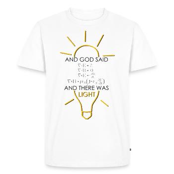 Physicist Shirt Mexwell - Men's Premium Organic T-Shirt - white - Front - Nico (187cm)