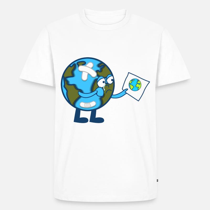 Rettet die Erde Umweltschutz Geschenkidee - Männer Premium Bio T-Shirt - Weiß