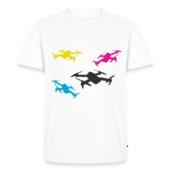 Drones volants - quattrocopter - T-shirt Premium bio Homme - blanc - Devant - Nico (187cm)