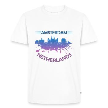 Amsterdam - T-shirt Premium bio Homme - blanc - Devant - Nico (187cm)