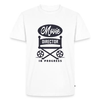 réalisateur en cours - T-shirt Premium bio Homme - blanc - Devant - Nico (187cm)