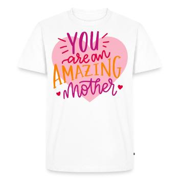 Maman bébé mère amour maman maman cadeau de fête des mères - T-shirt Premium bio Homme - blanc - Devant - Nico (187cm)