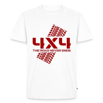 4x4 ATV - the road never ends - Men's Premium Organic T-Shirt - white - Front - Nico (187cm)