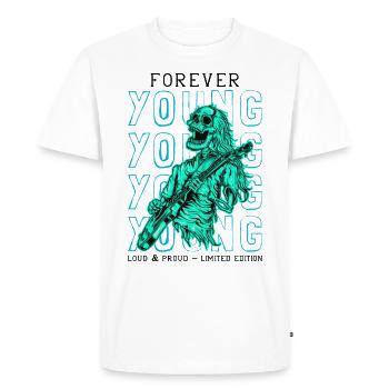 Skeleton Guitarist Guitar Player Rock Music - Men's Premium Organic T-Shirt - white - Front - Nico (187cm)