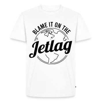 Le décalage horaire est à blâmer - T-shirt Premium bio Homme - blanc - Devant - Nico (187cm)