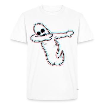 dabbing ghost Halloween - Men's Premium Organic T-Shirt - white - Front - Nico (187cm)