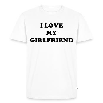 J'adore ma copine la Saint Valentin - T-shirt Premium bio Homme - blanc - Devant - Nico (187cm)