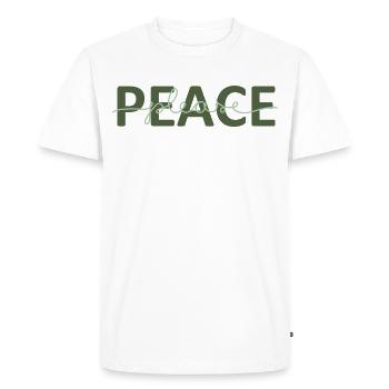 Paix s’il vous plaît - T-shirt Premium bio Homme - blanc - Devant - Nico (187cm)