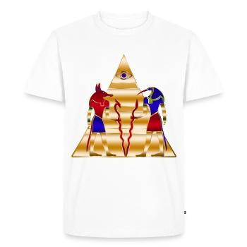 Egyptian gods ancient Pyramid - Men's Premium Organic T-Shirt - white - Front - Nico (187cm)
