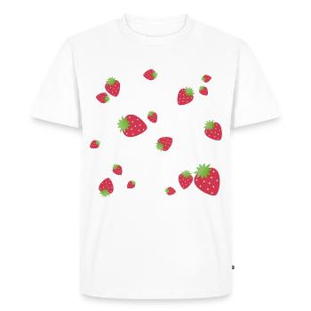 Strawberries - Men's Premium Organic T-Shirt - white - Front - Nico (187cm)