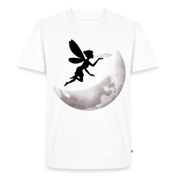 Fée Fée Elfe Mouches Lune Clair de lune Magie Créatures Fabuleux - T-shirt Premium bio Homme - blanc - Devant - Nico (187cm)