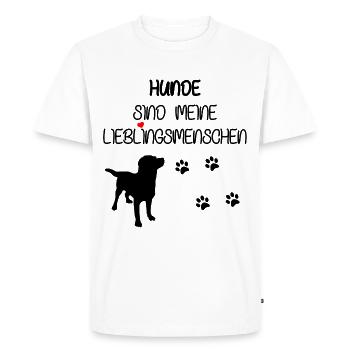Chien qui dit - T-shirt Premium bio Homme - blanc - Devant - Nico (187cm)