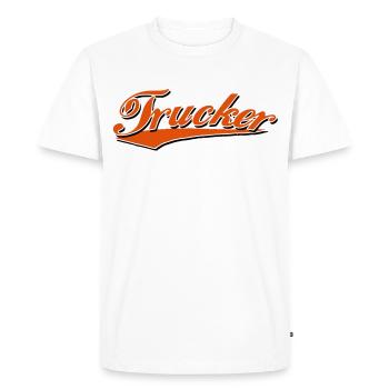 trucker truck transporter driver truck sticker - Men's Premium Organic T-Shirt - white - Front - Nico (187cm)