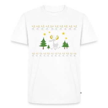 Singe bavarois renne dans la forêt - T-shirt Premium bio Homme - blanc - Devant - Nico (187cm)