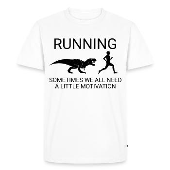 Conception de dinosaures running - T-shirt Premium bio Homme - blanc - Devant - Nico (187cm)