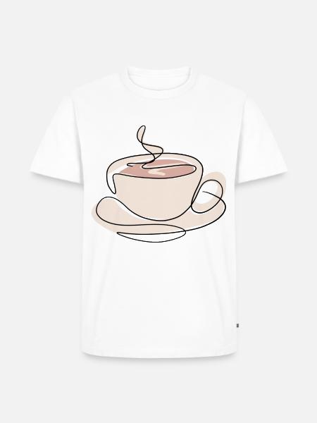 Kaffee Kaffeetasse Kaffeetrinker Kaffeeliebhaber - Männer Premium Bio T-Shirt - Weiß