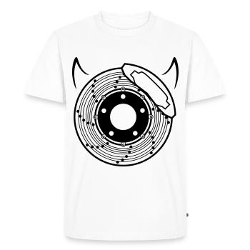 Disque de frein avec klaxons pour amis de moto de voiture - T-shirt Premium bio Homme - blanc - Devant - Nico (187cm)