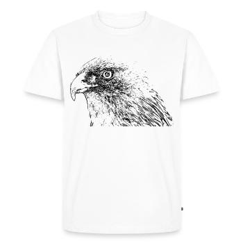 Adler tête d'aigle tatouage tribal buse de faucon - T-shirt Premium bio Homme - blanc - Devant - Nico (187cm)