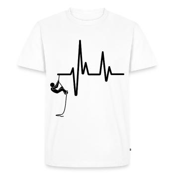 Grimpeurs en rappel avec un battement de coeur - T-shirt Premium bio Homme - blanc - Devant - Nico (187cm)
