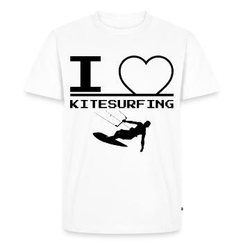 I Love Kitesurfing Kitesurf Kitesurfer Kite - Men's Premium Organic T-Shirt - white - Front - Nico (187cm)