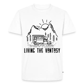 Living the Vantasy - Van Camping Camper - T-shirt Premium bio Homme - blanc - Devant - Nico (187cm)