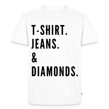 The Fashion Tee - T-Shirt & losanges noir - T-shirt Premium bio Homme - blanc - Devant - Nico (187cm)