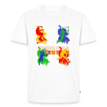 trottinette freestyle - T-shirt Premium bio Homme - blanc - Devant - Nico (187cm)