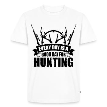Chaque jour est merveilleux pour chasser - T-shirt Premium bio Homme - blanc - Devant - Nico (187cm)