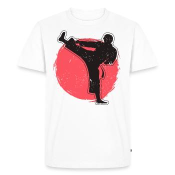 Karaté coup arts martiaux - T-shirt Premium bio Homme - blanc - Devant - Nico (187cm)