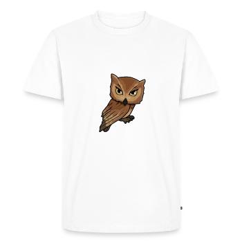 Chibi Owl - T-shirt Premium bio Homme - blanc - Devant - Nico (187cm)