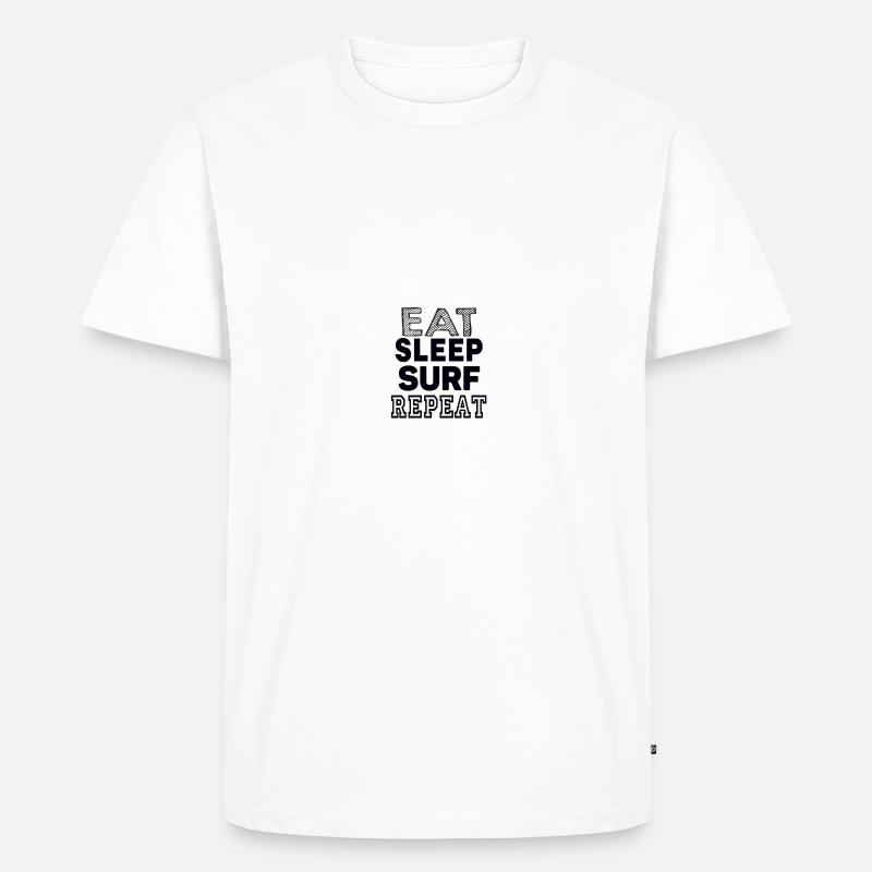 eat sleep surf repeat - Männer Premium Bio T-Shirt - Weiß