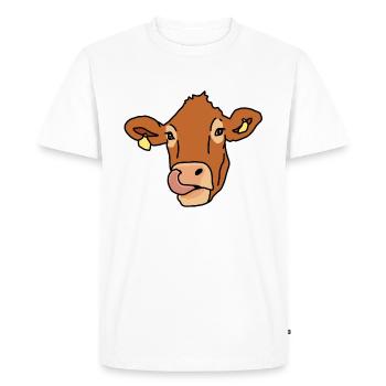 Vache, Animal, Animaux domestiques, BD - T-shirt Premium bio Homme - blanc - Devant - Nico (187cm)