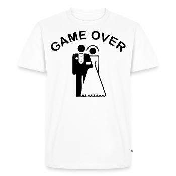 Game Over Mariage cadeau humour - T-shirt Premium bio Homme - blanc - Devant - Nico (187cm)