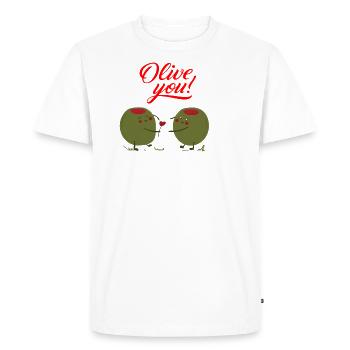 Olive toi - T-shirt Premium bio Homme - blanc - Devant - Nico (187cm)