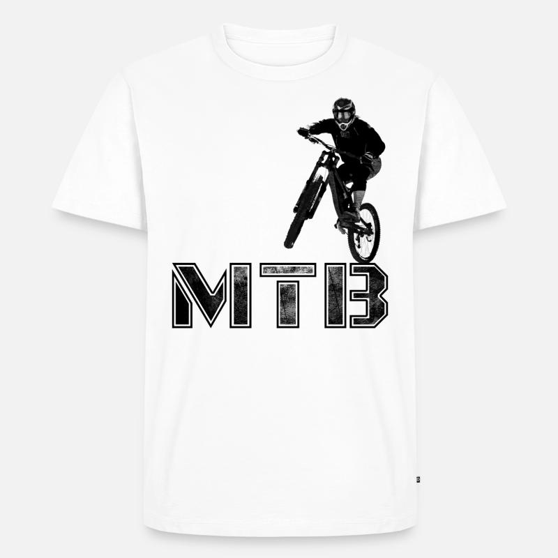 MTB Mountainbiking Geschenk - Männer Premium Bio T-Shirt - Weiß