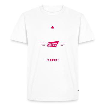 JE PEUX PAS J'AI BETISE AVEC TATIE - T-shirt Premium bio Homme - blanc - Devant - Nico (187cm)