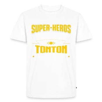 TONTON SUPER-HÉROS - T-shirt Premium bio Homme - blanc - Devant - Nico (187cm)