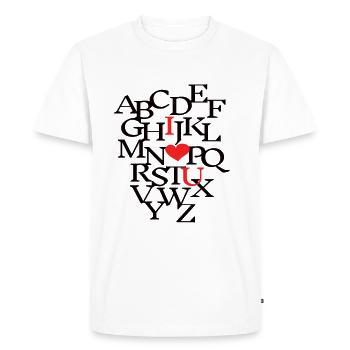 alphabet i love u - T-shirt Premium bio Homme - blanc - Devant - Nico (187cm)