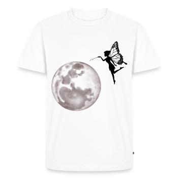 Fée Fée Elfe Mouches Lune Clair de lune Magie Créatures Fabuleux - T-shirt Premium bio Homme - blanc - Devant - Nico (187cm)