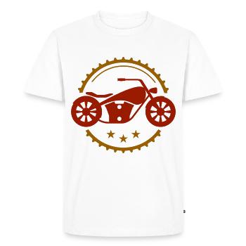 Moto - motorbike - Machine - Lifestyle - T-shirt Premium bio Homme - blanc - Devant - Nico (187cm)