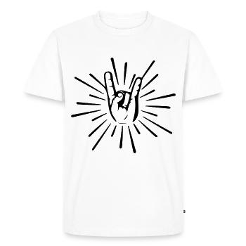 Rock 'N' Roll Musique Rocker Hand Signal - T-shirt Premium bio Homme - blanc - Devant - Nico (187cm)
