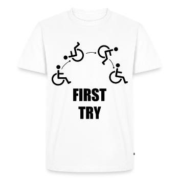 Humour handicap handicap en fauteuil roulant rolli - T-shirt Premium bio Homme - blanc - Devant - Nico (187cm)