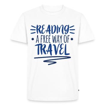 Lecteurs Lire Ver de bibliothèque Livre Livres Lecteurs - T-shirt Premium bio Homme - blanc - Devant - Nico (187cm)