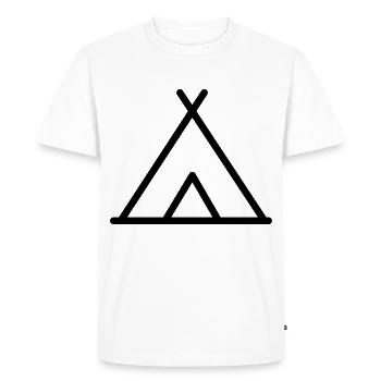 Symbol Tent Camping - Men's Premium Organic T-Shirt - white - Front - Nico (187cm)