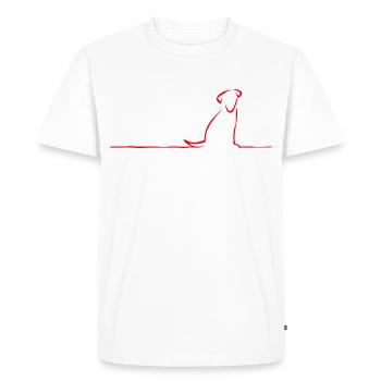 Le chien rouge - T-shirt Premium bio Homme - blanc - Devant - Nico (187cm)