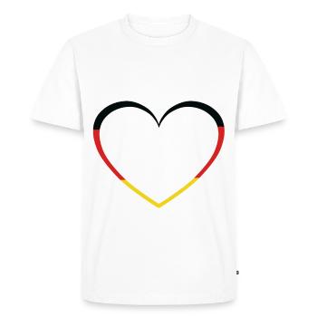 German Germany Heart Hearts Countries Country - Men's Premium Organic T-Shirt - white - Front - Nico (187cm)