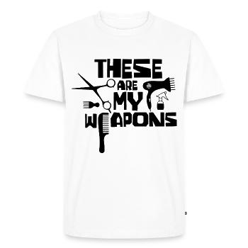 Ce sont mes armes salon de coiffure salon de coiffure - T-shirt Premium bio Homme - blanc - Devant - Nico (187cm)