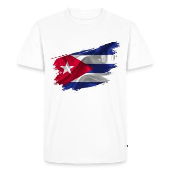 Cuba Drapeau Cuba pays - T-shirt Premium bio Homme - blanc - Devant - Nico (187cm)